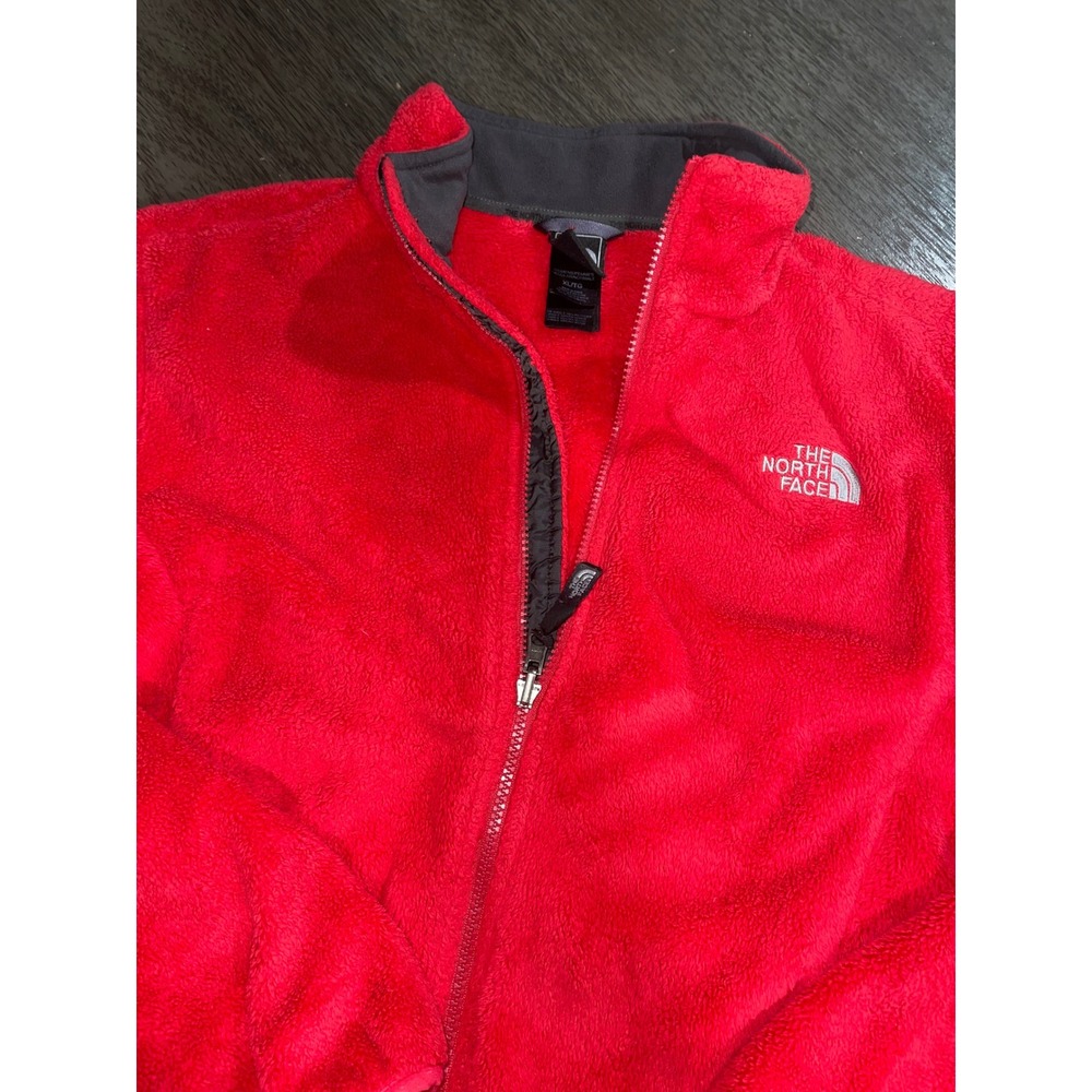 The North Face Women XL Red Osito Fleece Full Zip Jacket Soft Plush High Pile